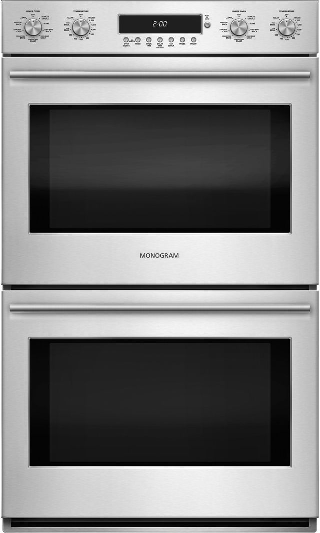 Clearance Monogram® 30" Electronic Convection Double Wall Oven-Stainless Steel-1