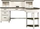 aspenhome® Caraway Aged Ivory Pedestal Desk and Return-0