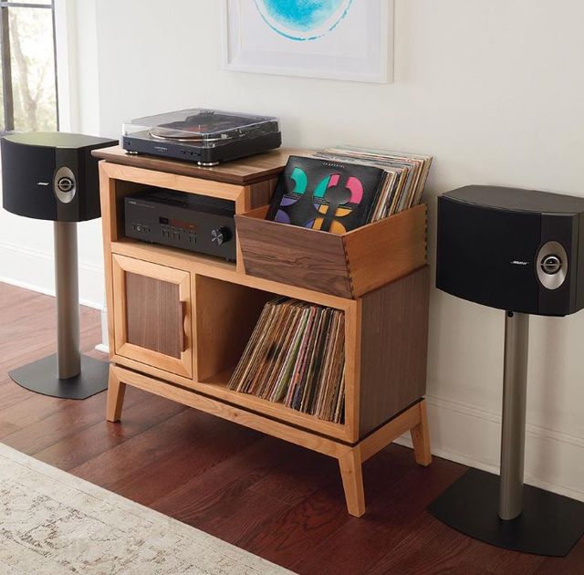 Whittier Wood® Furniture Addison Duet 38" Vinyl Record Station-1
