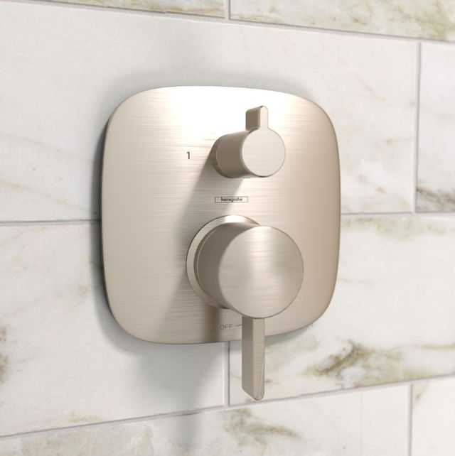 Hansgrohe Ecostat Brushed Nickel Pressure Balance Trim S with Diverter-1