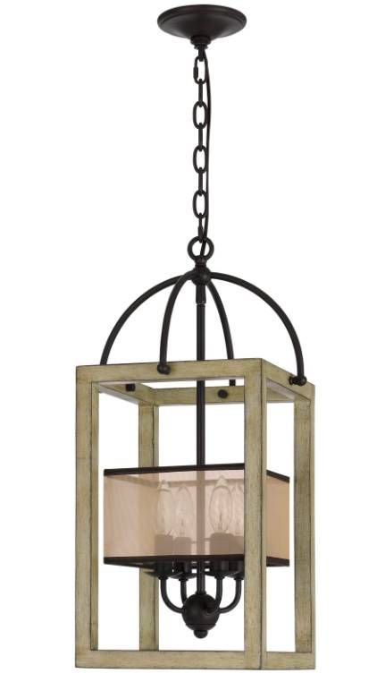Cal® Lighting & Accessories Palencia 4-Light Distressed Oak Chandelier-0