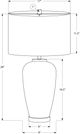 Monarch Specialties Inc. Blue Ceramic Table Lamp with Ivory Shade-1