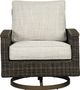 Signature Design by Ashley® Paradise Trail 2-Piece Medium Brown Aluminum/Resin Wicker Outdoor Swivel Lounge Chair Set-1