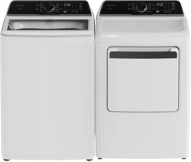 Frigidaire® White Agitator Top Load Washer and Gas Dryer Laundry Pair-0