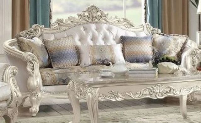 ACME Furniture Gorsedd Antique White/Golden Ivory Sofa-0