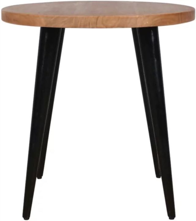 Jofran Inc. Prelude Suede Round End Table with Black Base-3