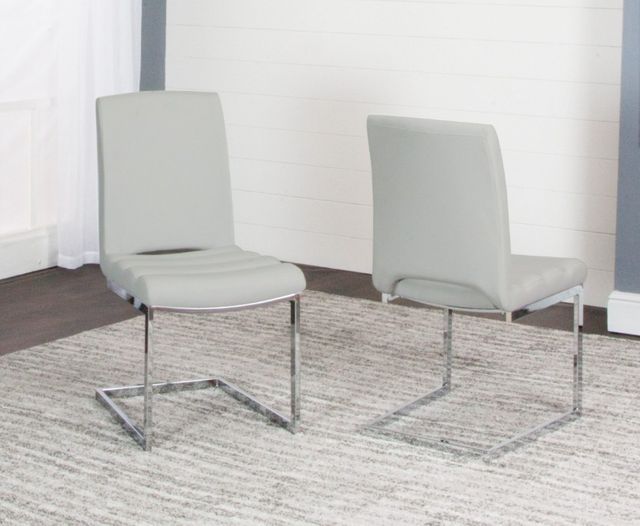 Cramco Dana Chrome/Light Gray Dining Side Chair-1