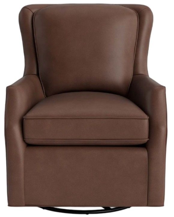 Bassett® Furniture Customizable Kent Leather Swivel Chair-1