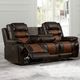 New Classic® Home Furnishings Nikko Brown Dual Manual Reclining Sofa-1
