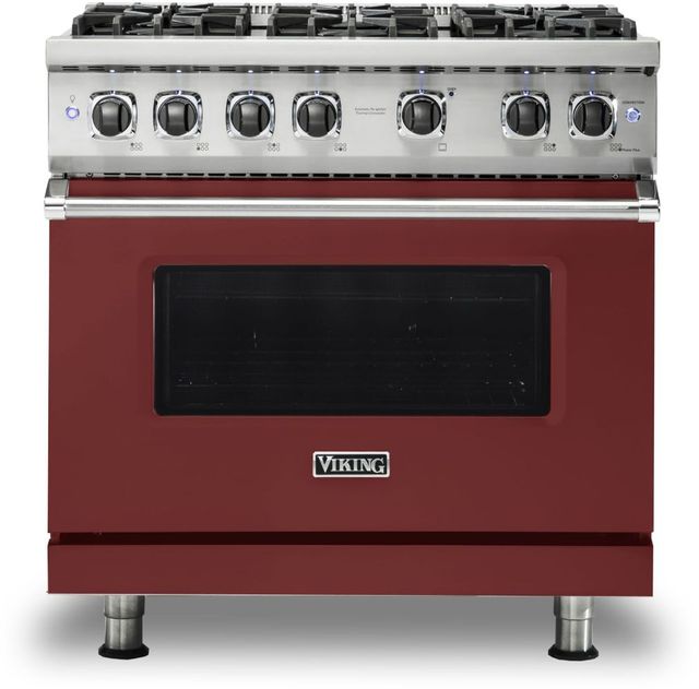 Viking® 5 Series 36" Reduction Red Pro Style Liquid Propane Range-0