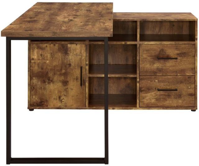 Coaster® Hertford Grey Driftwood L-Shape Office Desk with Storage-1