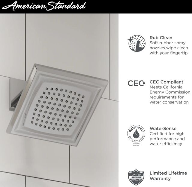 American Standard Town Square S Polished Chrome 6.25" Fixed Showerhead-3