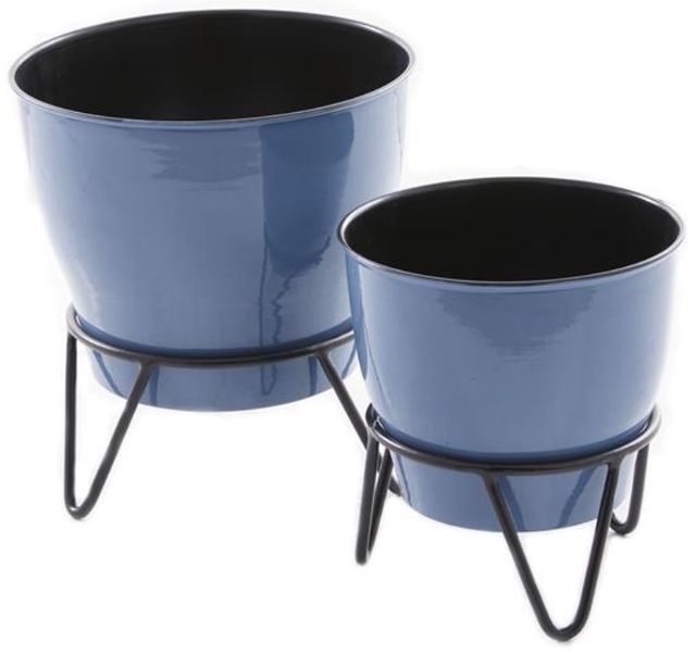 Deco Marche 2-Piece Blue Planter Set-2