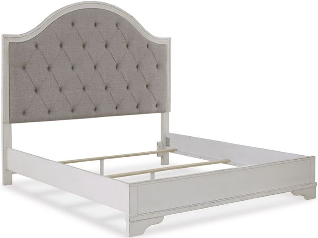 Signature Design by Ashley® Brollyn Chipped White California King Upholstered Panel Bed-2