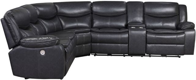 Coaster® Sycamore Dark Gray Upholstered Power Reclining Sectional Sofa-0