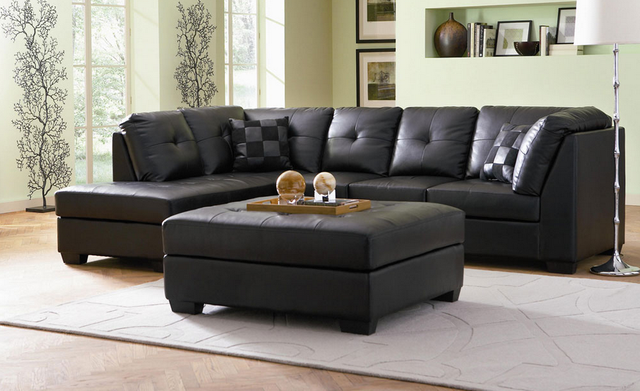 Coaster® Darie 2 Piece Black Sectional Set-1