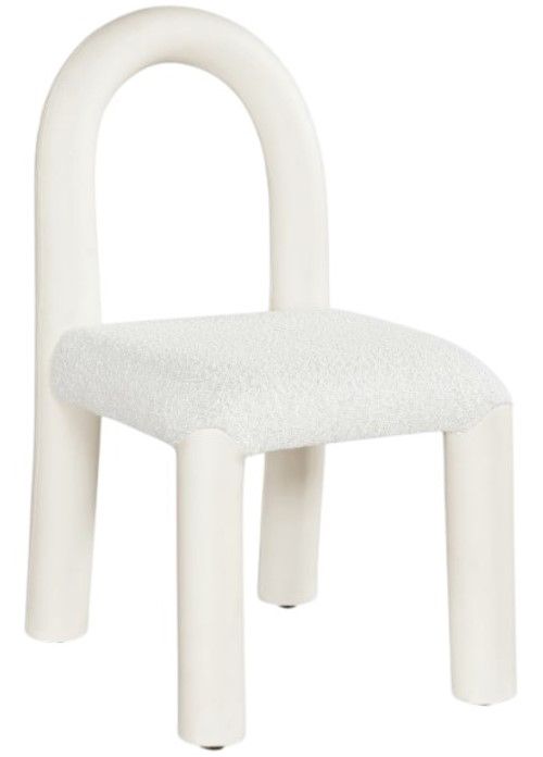 Meridian Furniture Amari Cream Boucle/Vegan Leather Upholstered Dining Side Chair-0