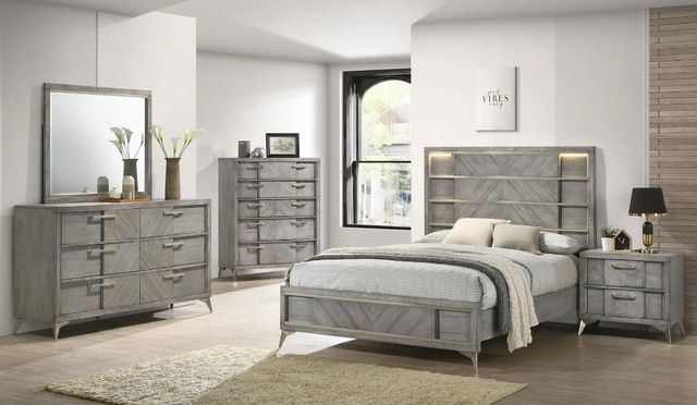 Bernards Aries Gray 6-Drawer Dresser-1