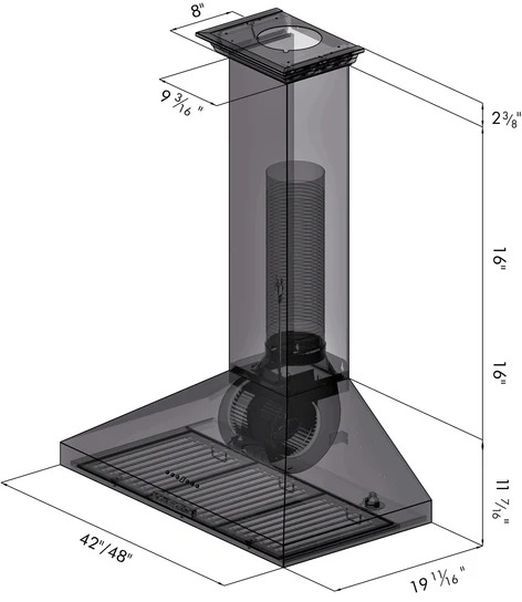 ZLINE 42" Stainless Steel Wall Mounted Range Hood -1