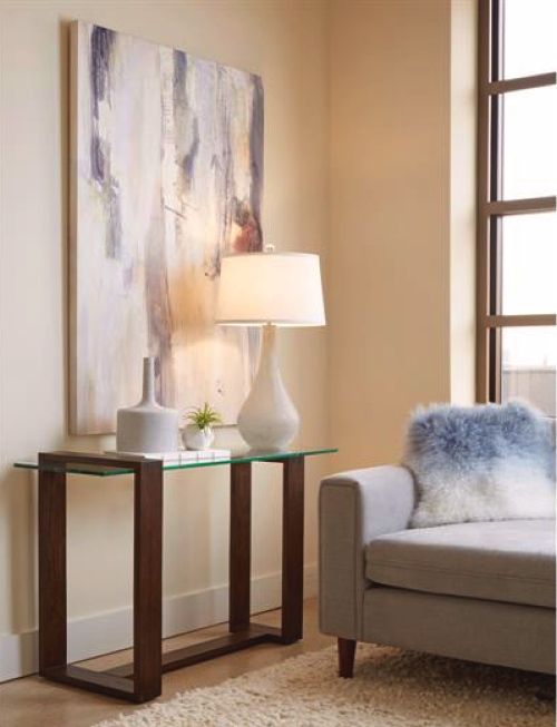 Magnussen Home® Bristow Glass Top Rectangular Sofa Table with Acorn Base-2