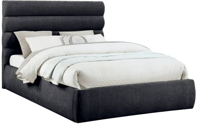 Meridian Furniture Adam Black Queen 52" Upholstered Panel Bed-0