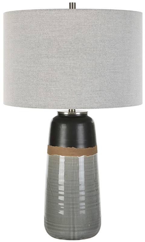 Uttermost® Coen Aged Black Glaze/Gray Table Lamp-4
