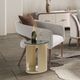 Michael Amini® Houston Glass Top Chairside Table with Brushed Gold Base-1