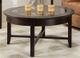 Handstone Customizable Demilune Glass Top 44"D Round Coffee Table with Espresso Base and Shelf-0