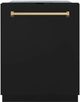 ZLINE Monument Autograph Edition 24" Black Stainless Steel 3rd Rack Tall Tub Top Control Built In Dishwasher with Champagne Bronze Handle-0