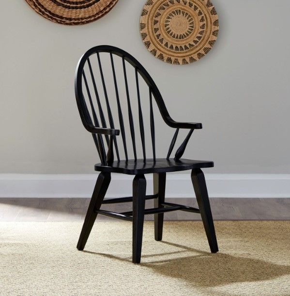 Liberty Furniture Hearthstone Ridge Black Windsor Back Arm Chair-1