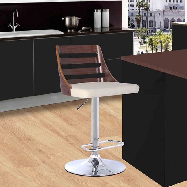 Armen Living Storm Cream Adjustable Stool-3