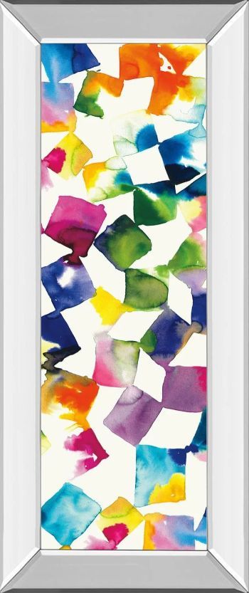 Classy Art Colorful Cubes Il by Wild Apple Mirror Framed Wall Art-0