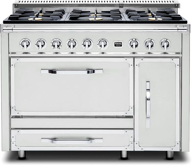Viking® Tuscany 48" Frost White Dual Fuel Pro-Style Dual Fuel Natural Gas Range-0