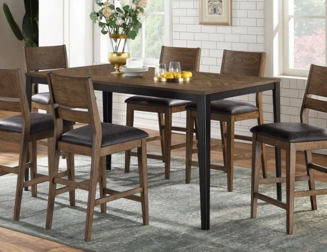 Winners Only® Maxwell Brown Top Counter Dining Table with Black Metal Base-1