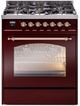 Ilve® Nostalgie II Series 30" Burgundy Pro Style Dual Fuel Range-0