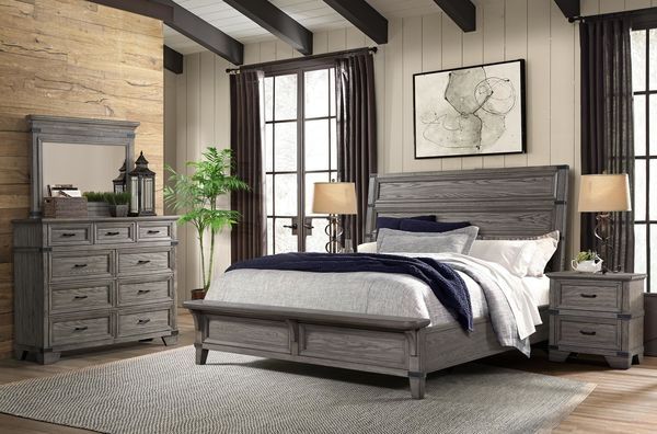 Intercon Forge Steel Gray Queen Panel Bed-2