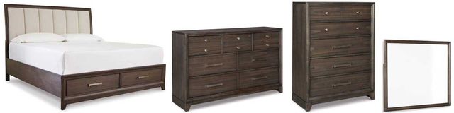 Signature Design by Ashley® Brueban 4-Piece Brown California King Storage Panel Bed Set-0