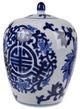 A & B Home Meera Blue/White Lidded Jar-0