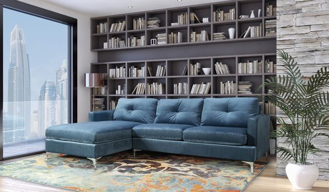 Mazin Furniture Hamilton 2-Piece Blue Left-Arm Facing Sofa Sectional and Chaise-3
