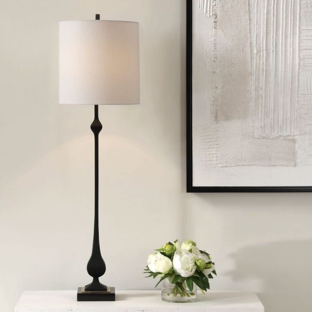 Uttermost® Hightower Satin Black Buffet Lamp-1