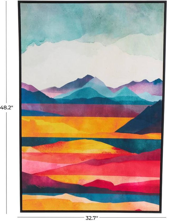 Deco Marche Abstract Mountains and Lake View Living Room Framed Wall Art-3