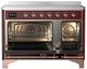 Ilve® Majestic III 48" Burgundy Pro Style Induction Range with Solid Door and Copper Trim-1