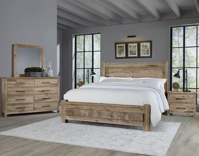Vaughan-Bassett Dovetail Sun Bleached White King Poster Bed-1