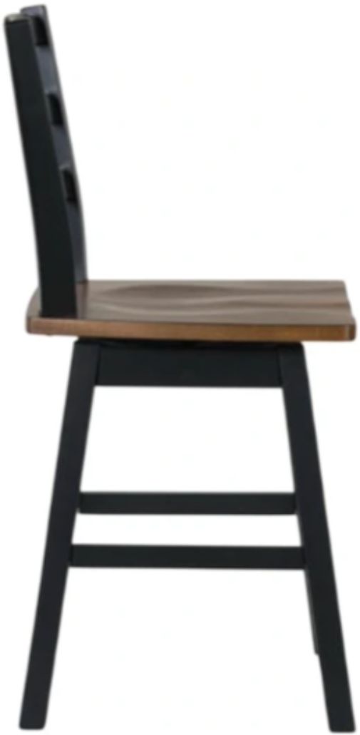 Signature Design by Ashley® Wildenauer 2-Piece Black/Brown Swivel Stool-3