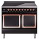 Ilve® Nostalgie II Noblesse 40'' Glossy Black Pro Style Induction Range with Copper Trim-0
