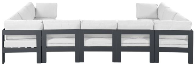Meridian Furniture Nizuc 9-Piece Dark Gray/White Aluminum/Fabric Outdoor Patio Modular Sectional-3