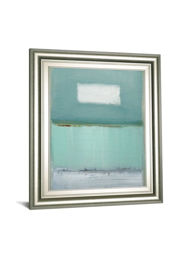 Classy Art “Azure 1” By Caroline Gold Blue 22 in. x 26 in. Framed Print Wall Art-1