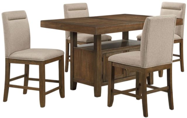 Steve Silver Co. Garland 5-Piece Distressed Toffee/Gray Counter Height Dining Table Set-0