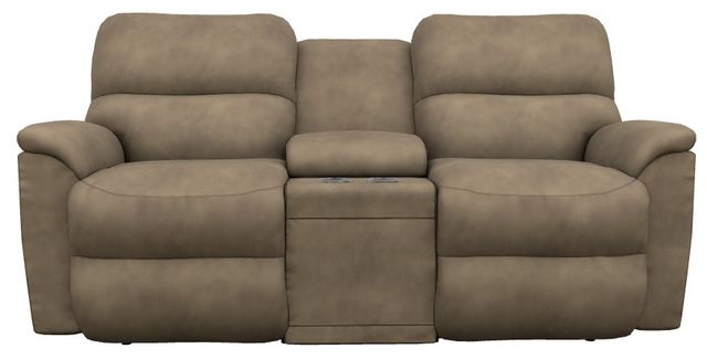 La-Z-Boy® Brooks Mushroom Power Reclining Loveseat with Console, Headrest, and Lumbar-1