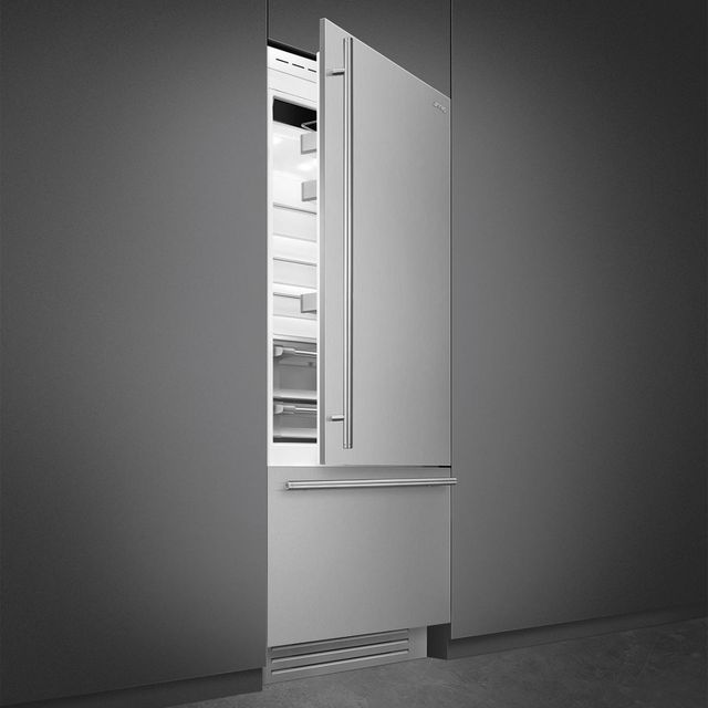 Smeg Universal 36" 19.6 Cu. Ft. Stainless Steel Built-In Bottom Freezer Refrigerator-2